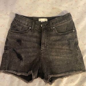Black H&M Mom Jean Shorts
